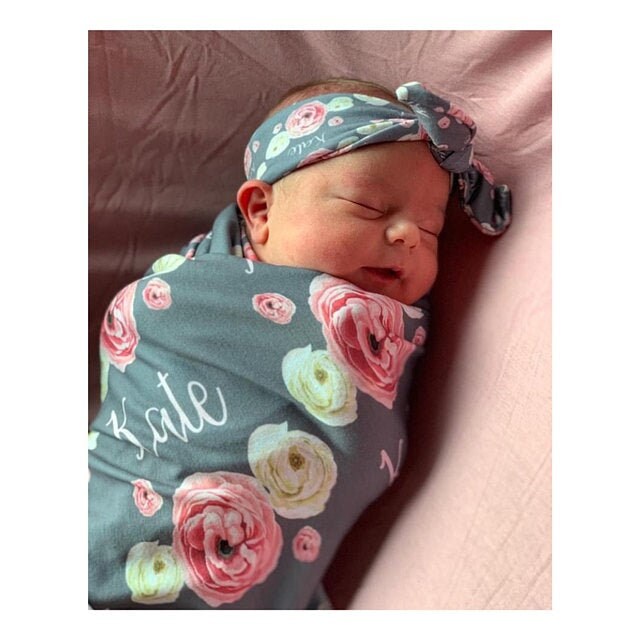 Grey Rose Swaddle