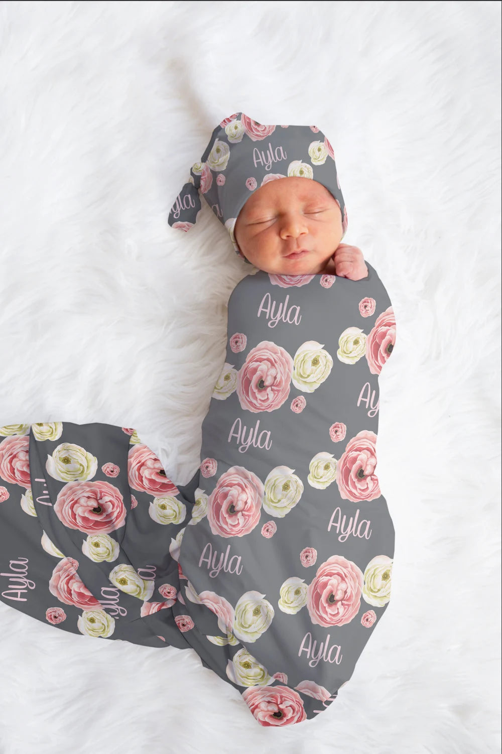 Grey Rose Swaddle