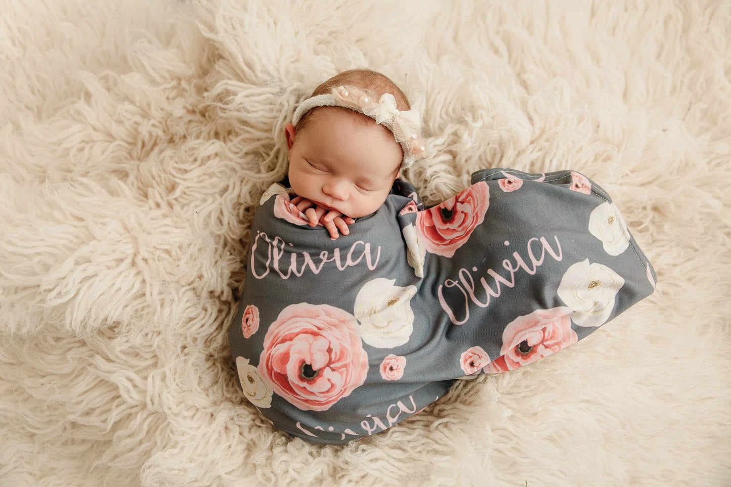 Grey Rose Swaddle