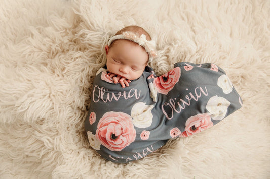 Grey Rose Swaddle