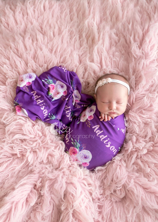 Purple Flower Swaddle